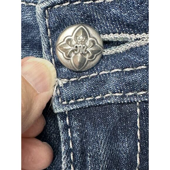 Miss Me Jeans Boot Cut Size 30 JP6220B Fleur de Lis Embellished Pocket Cowgirl - Picture 4 of 16